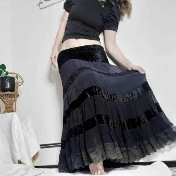 Chiffon Tiered Maxi Skirts